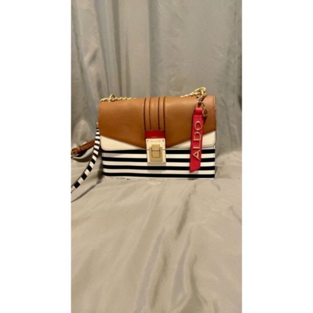 Aldo Women's Blue & White Striped Cross Shoulder Bag